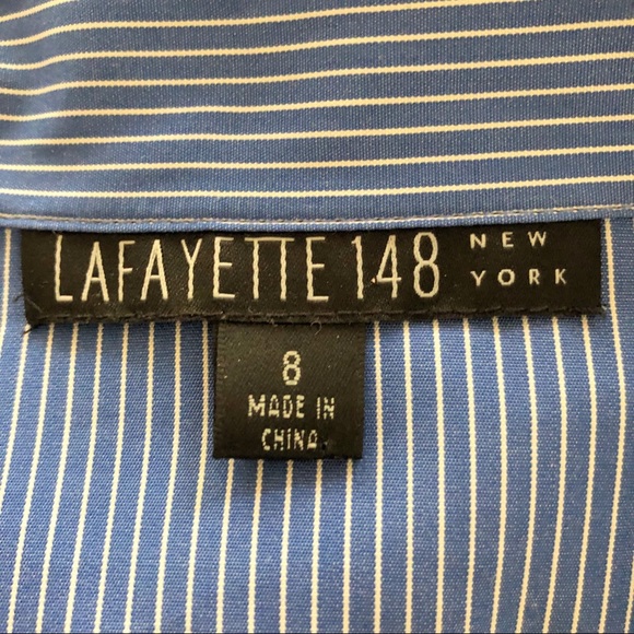 Sz M (8) Blue Lafayette 148  Blouse - Picture 3 of 9